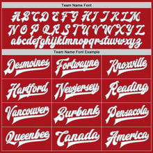 Load image into Gallery viewer, Custom Red White-Gray Bomber Full-Snap Varsity Letterman Jacket