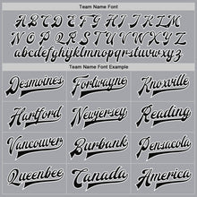 Load image into Gallery viewer, Custom Gray Black-White Bomber Full-Snap Varsity Letterman Jacket