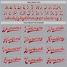 Load image into Gallery viewer, Custom Gray Maroon-Cream Bomber Full-Snap Varsity Letterman Jacket