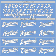 Load image into Gallery viewer, Custom Light Blue White-Gray Bomber Full-Snap Varsity Letterman Two Tone Jacket