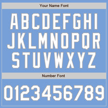 Load image into Gallery viewer, Custom Light Blue White-Gray Bomber Full-Snap Varsity Letterman Two Tone Jacket