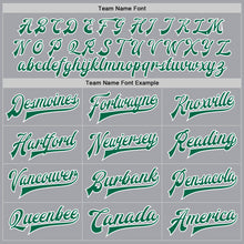 Load image into Gallery viewer, Custom Gray Kelly Green-White Bomber Full-Snap Varsity Letterman Two Tone Jacket