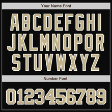 Load image into Gallery viewer, Custom Black Vegas Gold-White Bomber Full-Snap Varsity Letterman Jacket