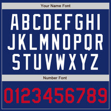 Load image into Gallery viewer, Custom Royal White-Red Bomber Full-Snap Varsity Letterman Jacket