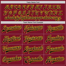 Load image into Gallery viewer, Custom Crimson Black-Gold Bomber Full-Snap Varsity Letterman Jacket