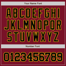 Load image into Gallery viewer, Custom Crimson Black-Gold Bomber Full-Snap Varsity Letterman Jacket