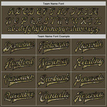 Load image into Gallery viewer, Custom Olive Camo Black-Old Gold Bomber Full-Snap Varsity Letterman Salute To Service Jacket