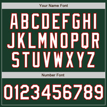 Load image into Gallery viewer, Custom Green White-Red Bomber Full-Snap Varsity Letterman Jacket