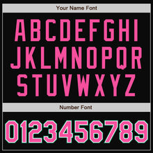 Load image into Gallery viewer, Custom Black Pink-Kelly Green Bomber Full-Snap Varsity Letterman Jacket