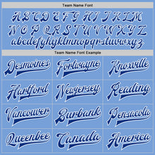 Load image into Gallery viewer, Custom Light Blue Royal-White Bomber Full-Snap Varsity Letterman Jacket