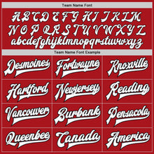 Load image into Gallery viewer, Custom Red White Gray-Black Bomber Full-Snap Varsity Letterman Jacket