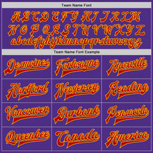 Load image into Gallery viewer, Custom Purple Red-Gold Bomber Full-Snap Varsity Letterman Jacket
