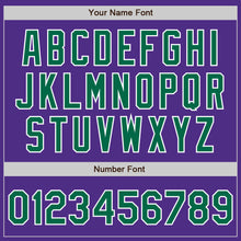 Load image into Gallery viewer, Custom Purple Kelly Green-White Bomber Full-Snap Varsity Letterman Jacket
