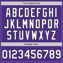 Load image into Gallery viewer, Custom Purple White-Black Bomber Full-Snap Varsity Letterman Jacket