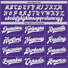 Load image into Gallery viewer, Custom Purple White-Gray Bomber Full-Snap Varsity Letterman Jacket