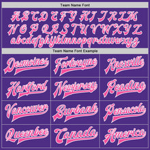 Load image into Gallery viewer, Custom Purple Pink-White Bomber Full-Snap Varsity Letterman Jacket