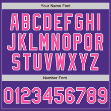 Load image into Gallery viewer, Custom Purple Pink-White Bomber Full-Snap Varsity Letterman Jacket