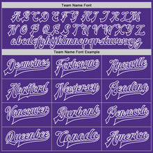 Load image into Gallery viewer, Custom Purple Purple-White Bomber Full-Snap Varsity Letterman Jacket