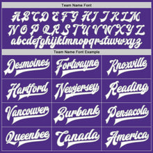 Load image into Gallery viewer, Custom Purple White-Gray Bomber Full-Snap Varsity Letterman Two Tone Jacket