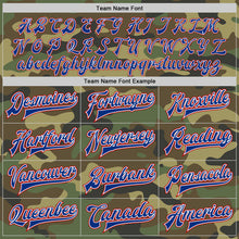 Load image into Gallery viewer, Custom Camo Red-Royal Bomber Full-Snap Varsity Letterman Salute To Service Jacket