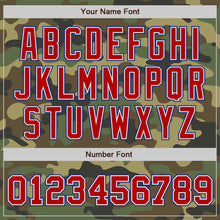 Load image into Gallery viewer, Custom Camo Red-Royal Bomber Full-Snap Varsity Letterman Salute To Service Jacket