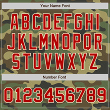 Load image into Gallery viewer, Custom Camo Red-Cream Bomber Full-Snap Varsity Letterman Salute To Service Jacket