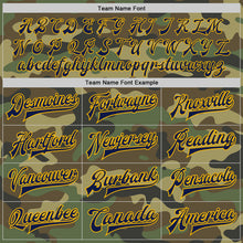 Load image into Gallery viewer, Custom Camo Navy-Gold Bomber Full-Snap Varsity Letterman Salute To Service Jacket