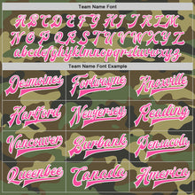 Load image into Gallery viewer, Custom Camo Pink-White Bomber Full-Snap Varsity Letterman Salute To Service Jacket