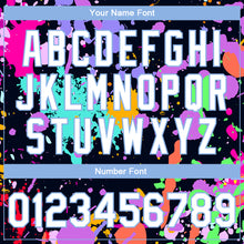 Load image into Gallery viewer, Custom Graffiti Pattern White-Light Blue Splashes 3D Bomber Full-Snap Varsity Letterman Jacket