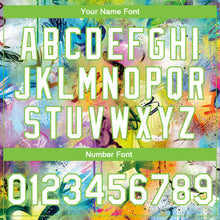 Load image into Gallery viewer, Custom Graffiti Pattern White-Neon Green Scratch 3D Bomber Full-Snap Varsity Letterman Jacket