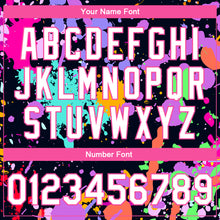 Load image into Gallery viewer, Custom Graffiti Pattern White-Pink Splashes 3D Bomber Full-Snap Varsity Letterman Jacket