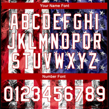 Load image into Gallery viewer, Custom White Royal-Red American Flag Fashion 3D Bomber Full-Snap Varsity Letterman Jacket