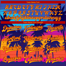 Load image into Gallery viewer, Custom Royal Gold-Red Hawaii Palm Trees 3D Bomber Full-Snap Varsity Letterman Jacket