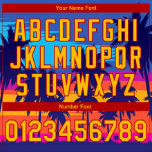 Load image into Gallery viewer, Custom Royal Gold-Red Hawaii Palm Trees 3D Bomber Full-Snap Varsity Letterman Jacket