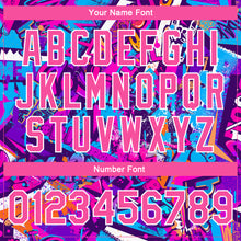 Load image into Gallery viewer, Custom Graffiti Pattern Pink-White Words 3D Bomber Full-Snap Varsity Letterman Jacket