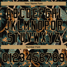 Load image into Gallery viewer, Custom Black Black-Old Gold Tiger And Peacock 3D Pattern Design Bomber Full-Snap Varsity Letterman Jacket