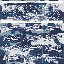 Load image into Gallery viewer, Custom Camo White-Navy 3D Bomber Full-Snap Varsity Letterman Salute To Service Jacket