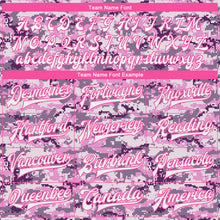 Load image into Gallery viewer, Custom Camo White-Pink 3D Bomber Full-Snap Varsity Letterman Salute To Service Jacket