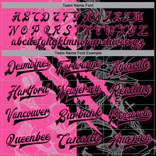 Load image into Gallery viewer, Custom Graffiti Pattern Black Pink-Light Blue Scratch 3D Bomber Full-Snap Varsity Letterman Jacket