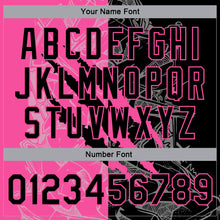 Load image into Gallery viewer, Custom Graffiti Pattern Black Pink-Light Blue Scratch 3D Bomber Full-Snap Varsity Letterman Jacket