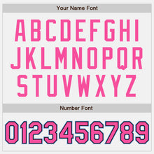 Load image into Gallery viewer, Custom White Pink Black-Light Blue Bomber Full-Snap Varsity Letterman Jacket