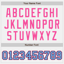 Load image into Gallery viewer, Custom White Light Blue Black-Pink Bomber Full-Snap Varsity Letterman Two Tone Jacket