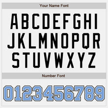 Load image into Gallery viewer, Custom White Light Blue-Black Bomber Full-Snap Varsity Letterman Two Tone Jacket