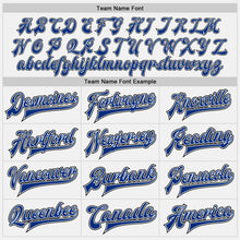 Load image into Gallery viewer, Custom White Royal-Black Bomber Full-Snap Varsity Letterman Two Tone Jacket