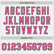 Load image into Gallery viewer, Custom White Pink-Green Bomber Full-Snap Varsity Letterman Two Tone Jacket