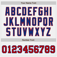 Load image into Gallery viewer, Custom White Red-Royal Bomber Full-Snap Varsity Letterman Two Tone Jacket