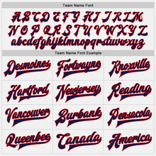 Load image into Gallery viewer, Custom White Navy-Red Bomber Full-Snap Varsity Letterman Two Tone Jacket