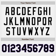 Load image into Gallery viewer, Custom White Black-Purple Bomber Full-Snap Varsity Letterman Two Tone Jacket