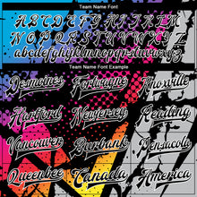 Load image into Gallery viewer, Custom Figure Black-Gray 3D Bomber Full-Snap Varsity Letterman Jacket