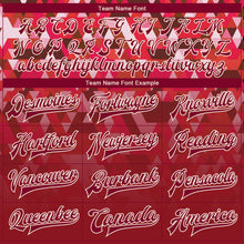 Load image into Gallery viewer, Custom Red Crimson-Cream 3D Pattern Design Bomber Full-Snap Varsity Letterman Jacket